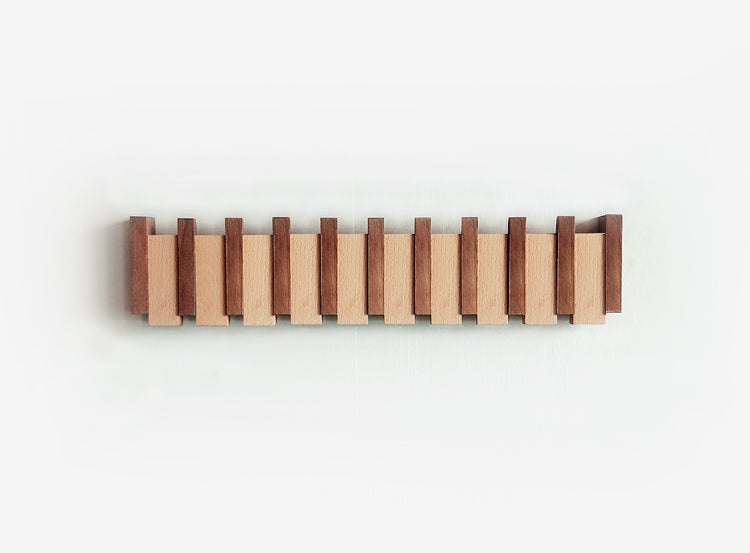 Walnut Wood Coat Rack Hook Wall-Mounted Hidden Decoration Hook Hanger Foldable Bedroom Closets Wooden Wall Shelf Home Decor