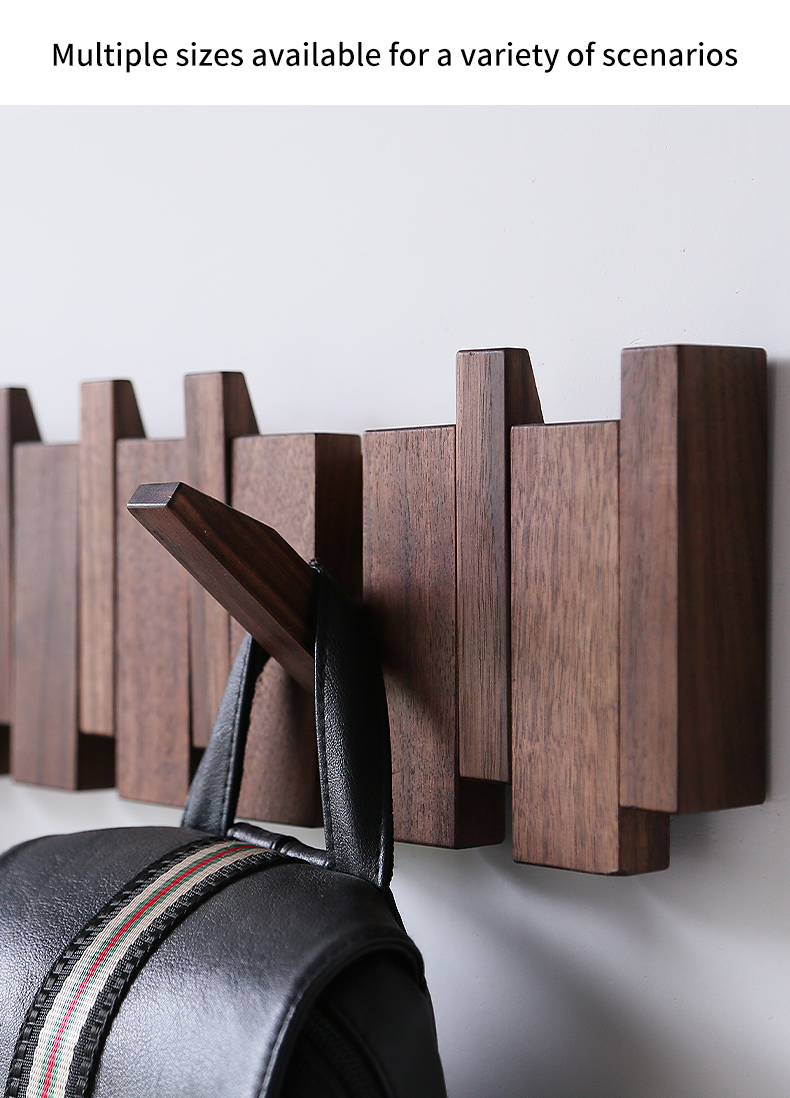 Beech and Walnut Coat Rack Wall Mounted Sticks Piano Clothes Rack Creative Hanging Doorway Entrance Cloak Rack Home Decor