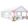 10x30FT Party Tent Heavy Duty, Large Outdoor Wedding Tents for Parties with 8 Sidewalls & Built-in Sandbags,Waterproof Event Canopy Gazebo Commercial Tent for Carport,Camping,Patio,Windproof