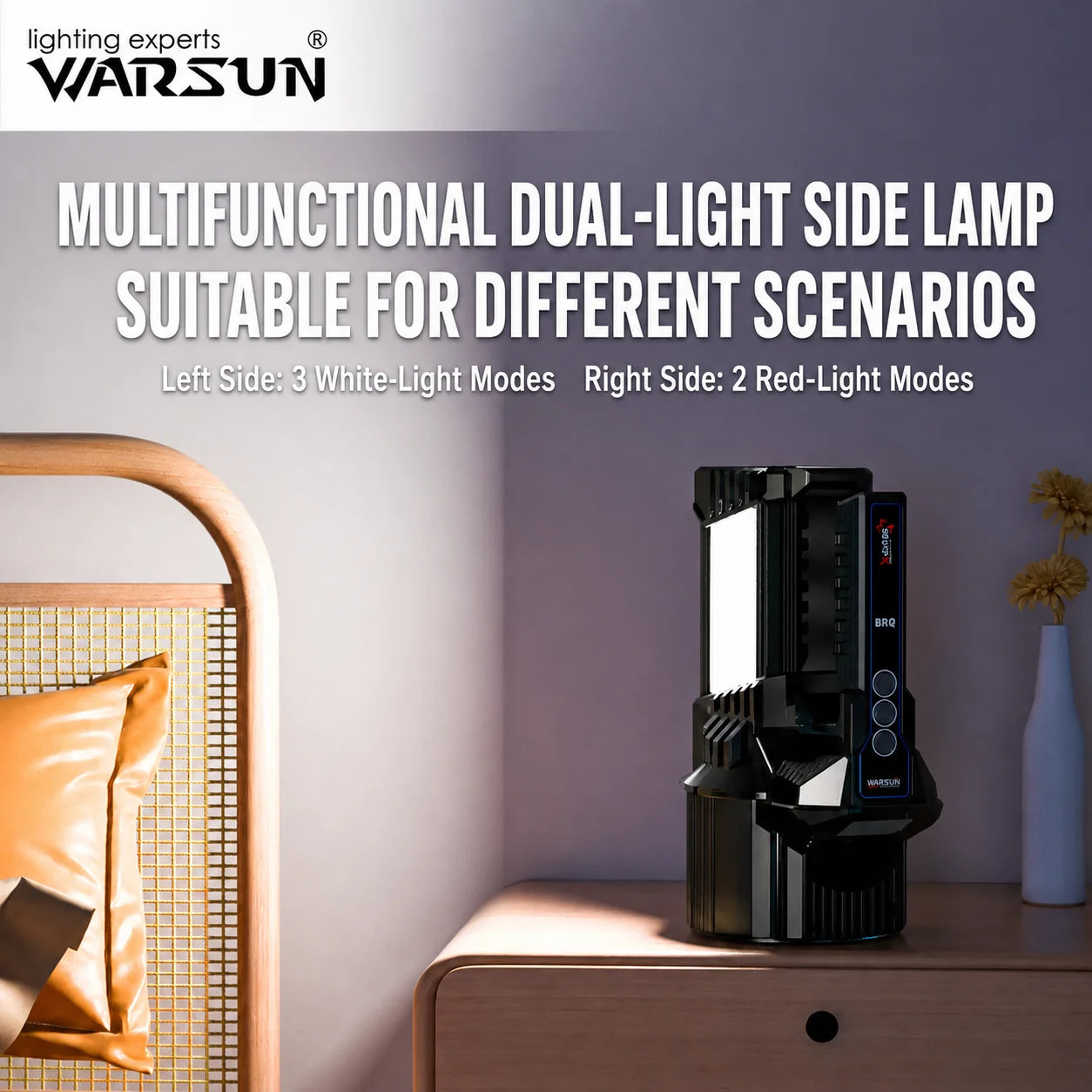WARSUN D498 Rechargeable Handheld Searchlight, Powerful Long-Range LED Flashlight with Large-Capacity Battery and Long Runtime