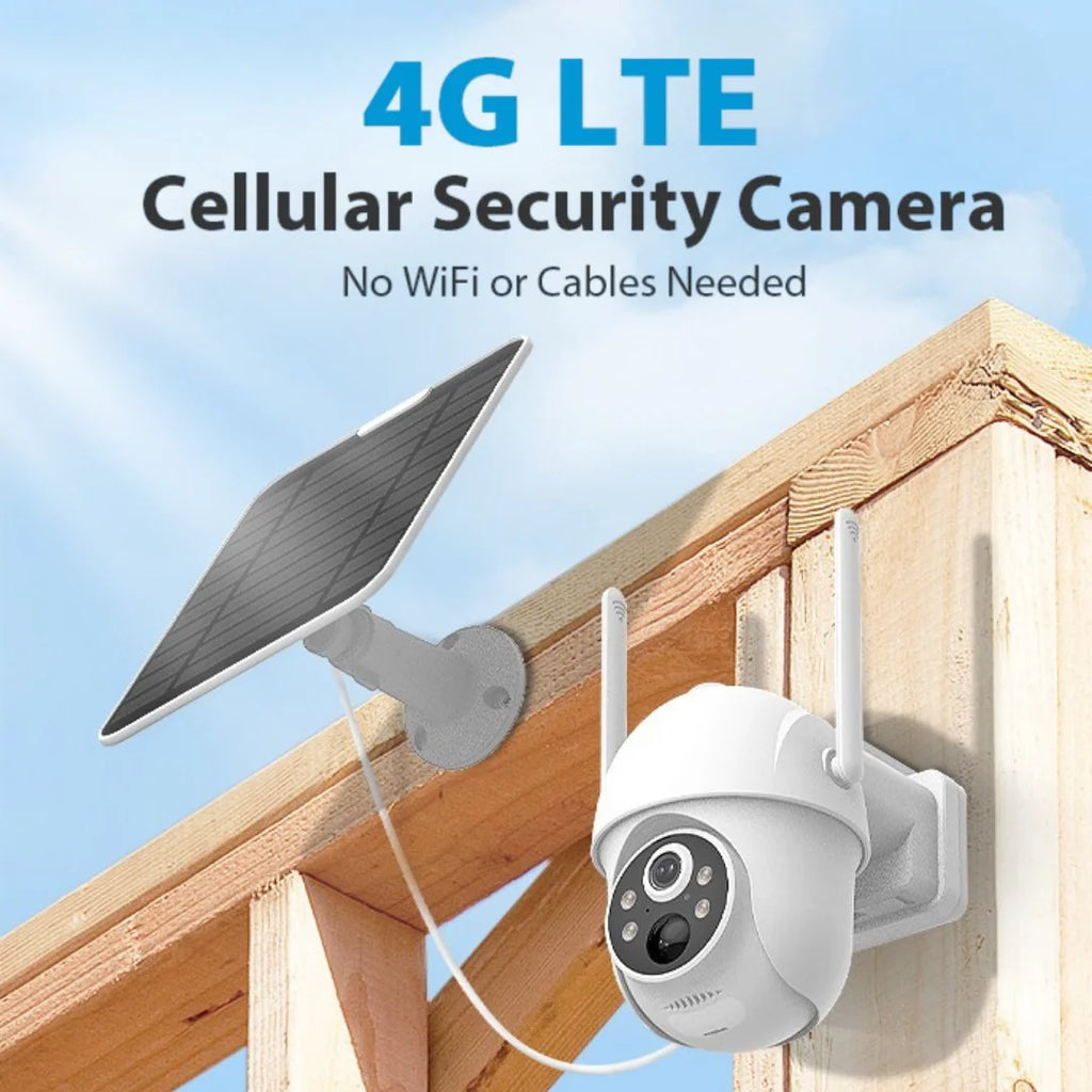 4G Wireless Solar Power Outdoor Security Camera PIR Human Detection Night Vision Waterproof Two-Way Talk IP Camera with SIM Card
