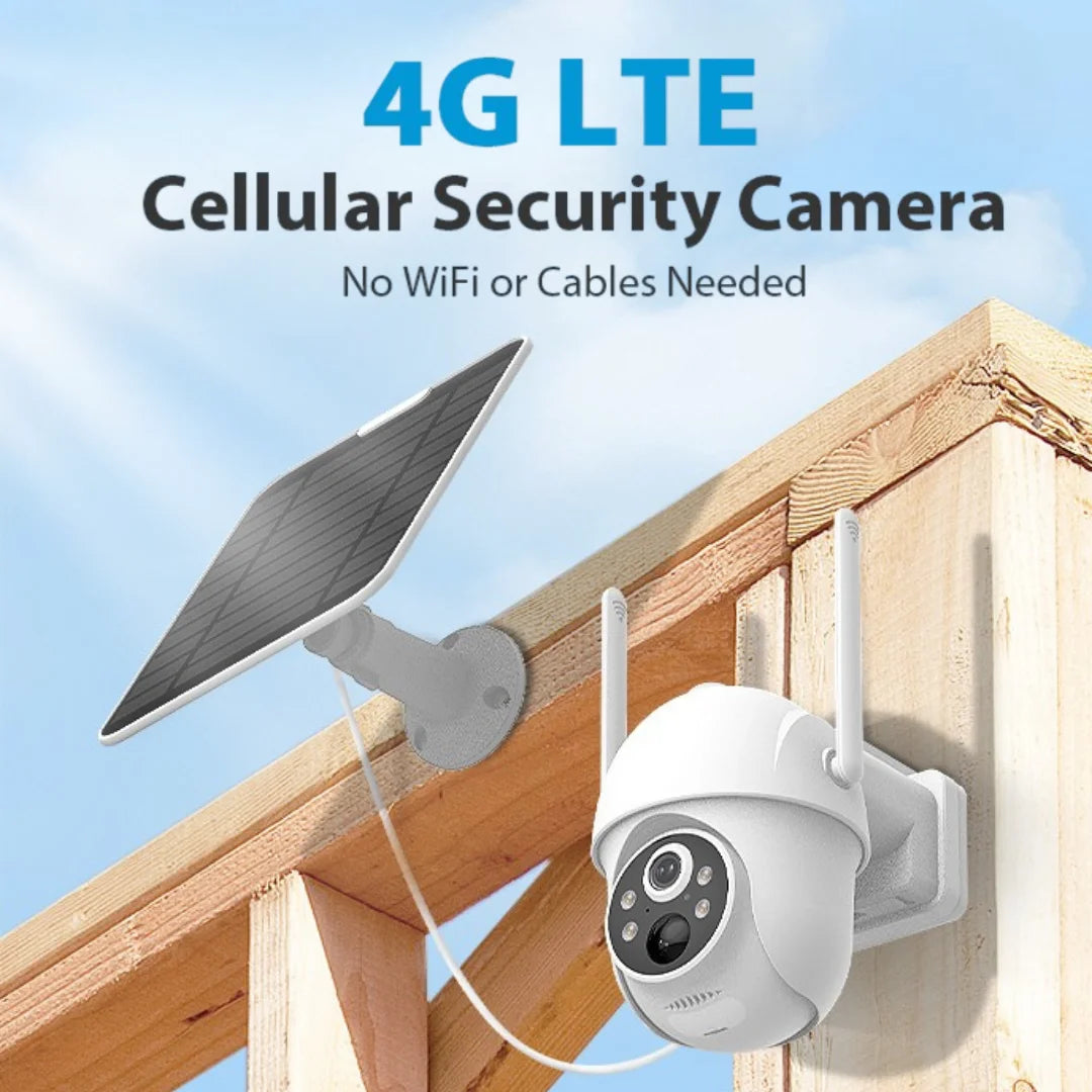 4G Wireless Solar Power Outdoor Security Camera PIR Human Detection Night Vision Waterproof Two-Way Talk IP Camera with SIM Card