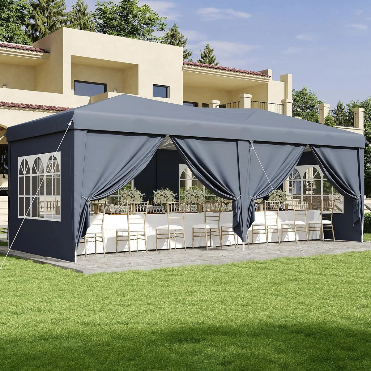 Nordivale 10x20FT Pop Up Gazebo Tent with 6 Sidewalls Waterproof Folding Canopy for Wedding Outdoor Party Commercial Market