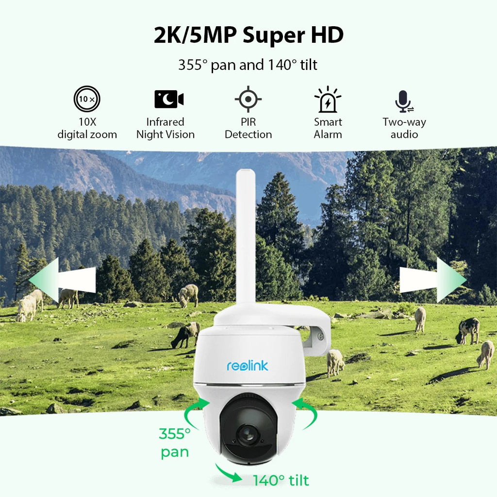 5-Year Unlimited Data with Reolink Security Camera Bundle, 4G LTE Outdoor Solar Wireless Surveillance Camera, Plug and Play