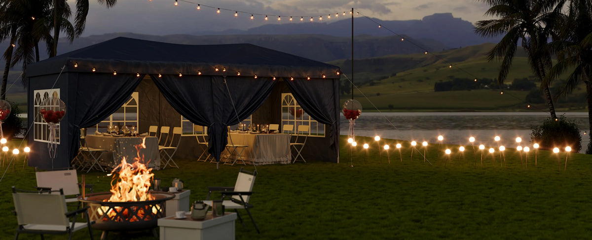 Nordivale 10x20FT Pop Up Gazebo Tent with 6 Sidewalls Waterproof Folding Canopy for Wedding Outdoor Party Commercial Market