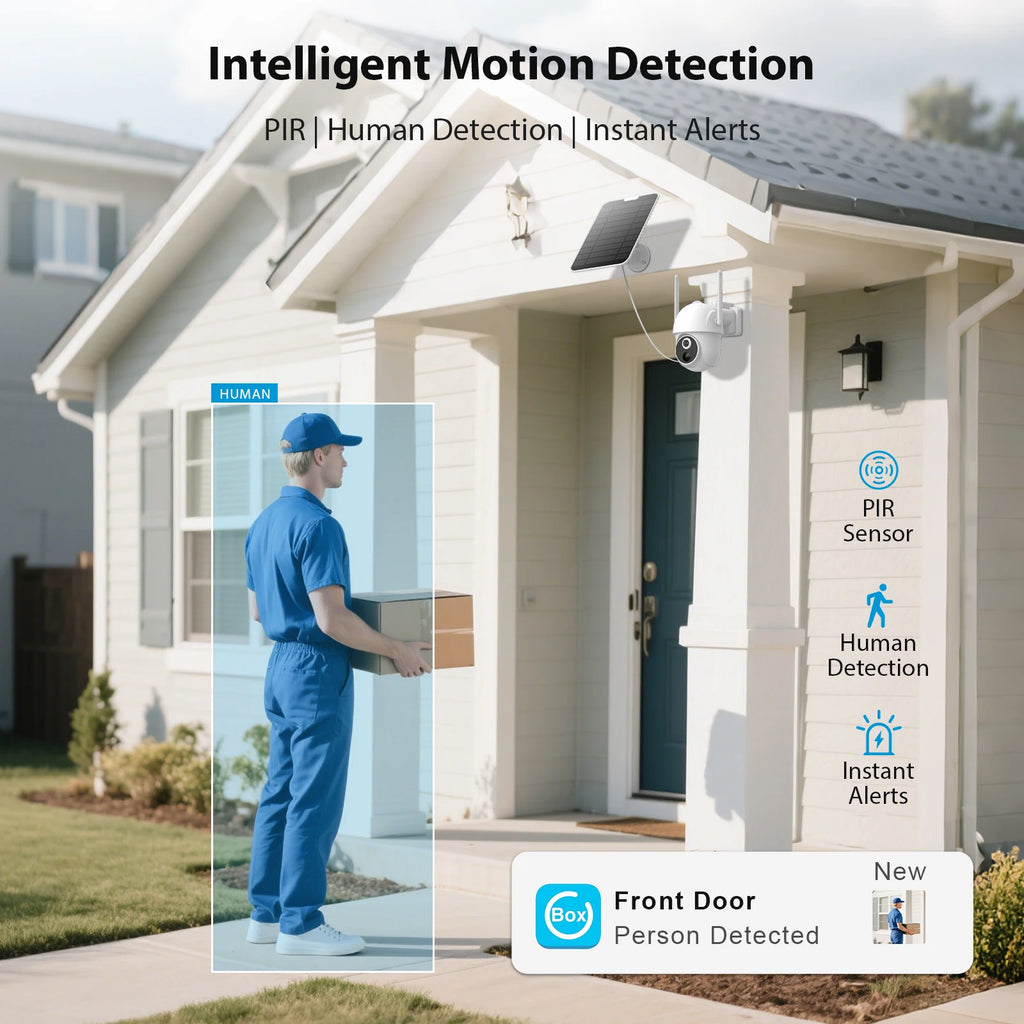 4G Wireless Solar Power Outdoor Security Camera PIR Human Detection Night Vision Waterproof Two-Way Talk IP Camera with SIM Card