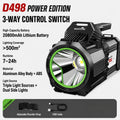 WARSUN D498 Rechargeable Handheld Searchlight, Powerful Long-Range LED Flashlight with Large-Capacity Battery and Long Runtime