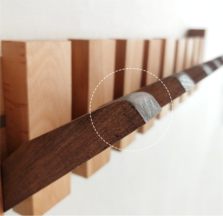Walnut Wood Coat Rack Hook Wall-Mounted Hidden Decoration Hook Hanger Foldable Bedroom Closets Wooden Wall Shelf Home Decor