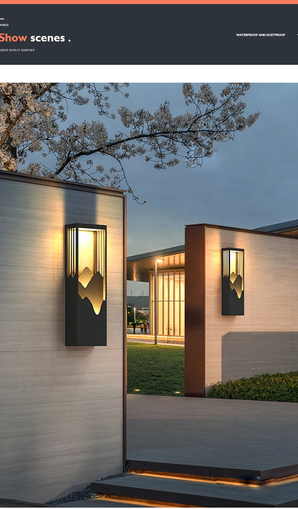 Modern LED Outdoor Light Fixture Waterproof Garden Porch Wall Lamp for Balcony Courtyard Street Wall Mounted Lighting Luminaires