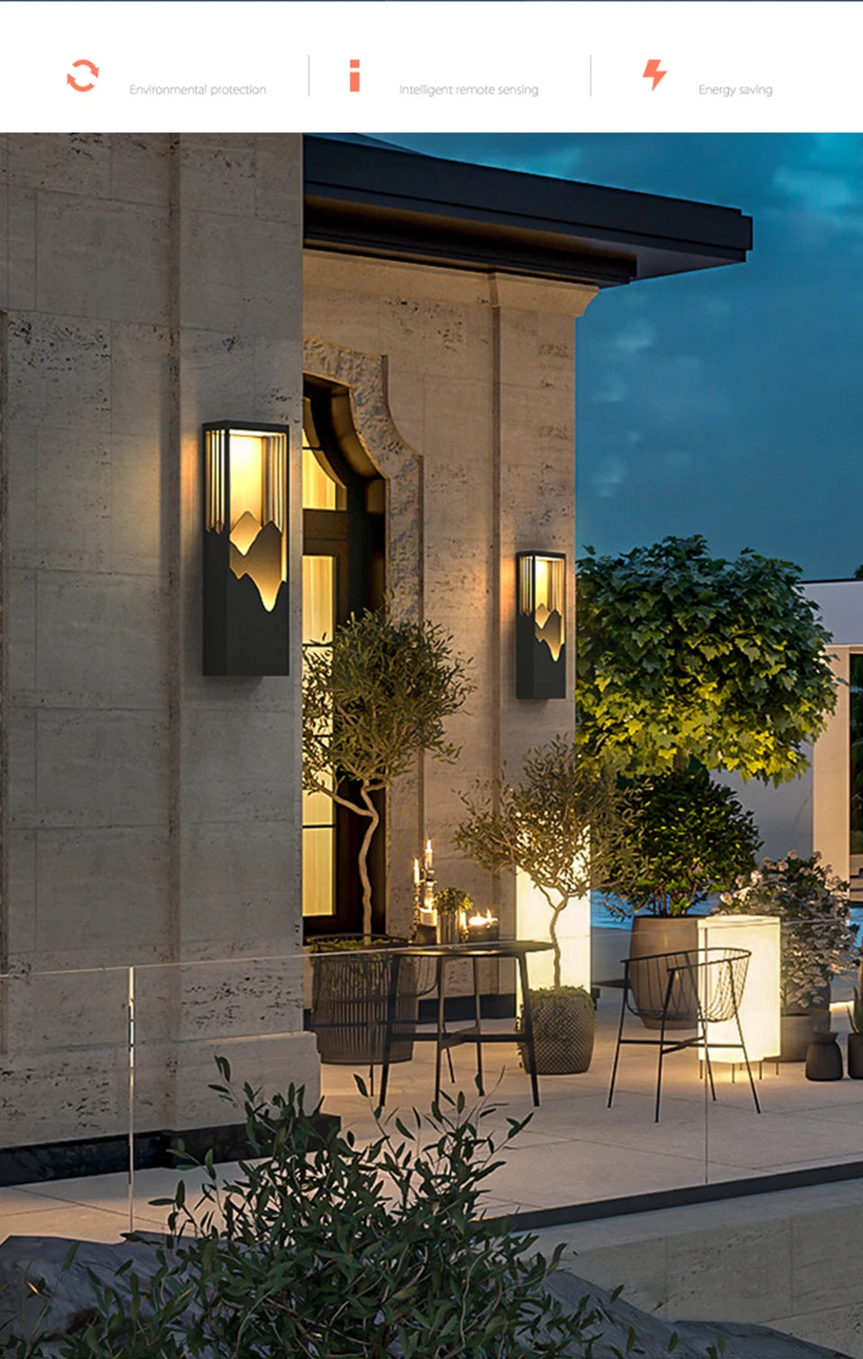Modern LED Outdoor Light Fixture Waterproof Garden Porch Wall Lamp for Balcony Courtyard Street Wall Mounted Lighting Luminaires