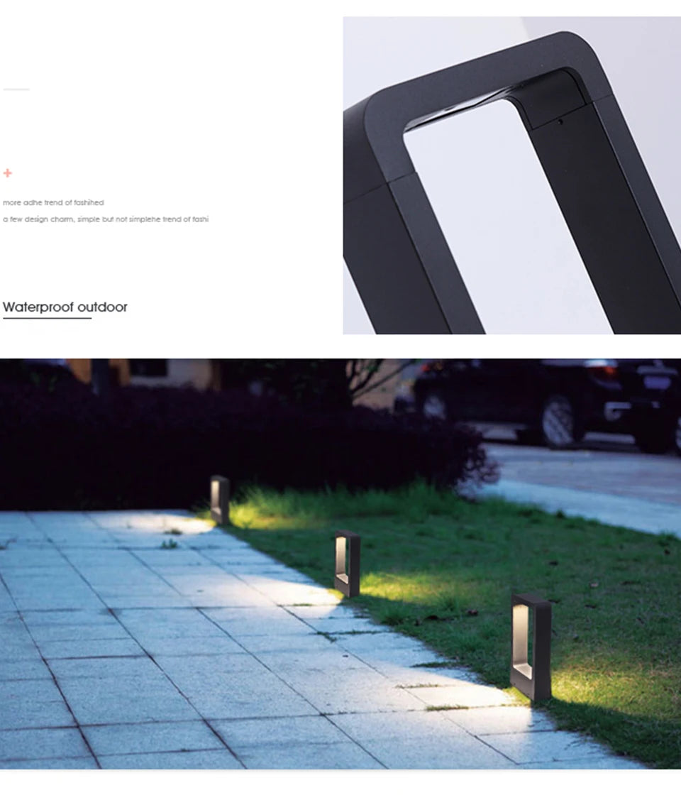 LED Garden Lights Lawn Lamp IP65 Waterproof 7W Modern Aluminum Pillar Light Outdoor Courtyard Villa Landscape Lawn Bollards Lamp