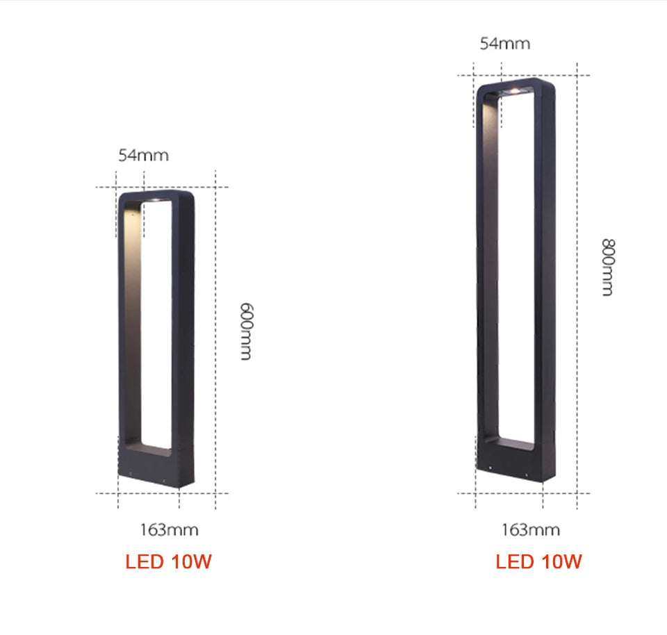 LED Garden Lights Lawn Lamp IP65 Waterproof 7W Modern Aluminum Pillar Light Outdoor Courtyard Villa Landscape Lawn Bollards Lamp