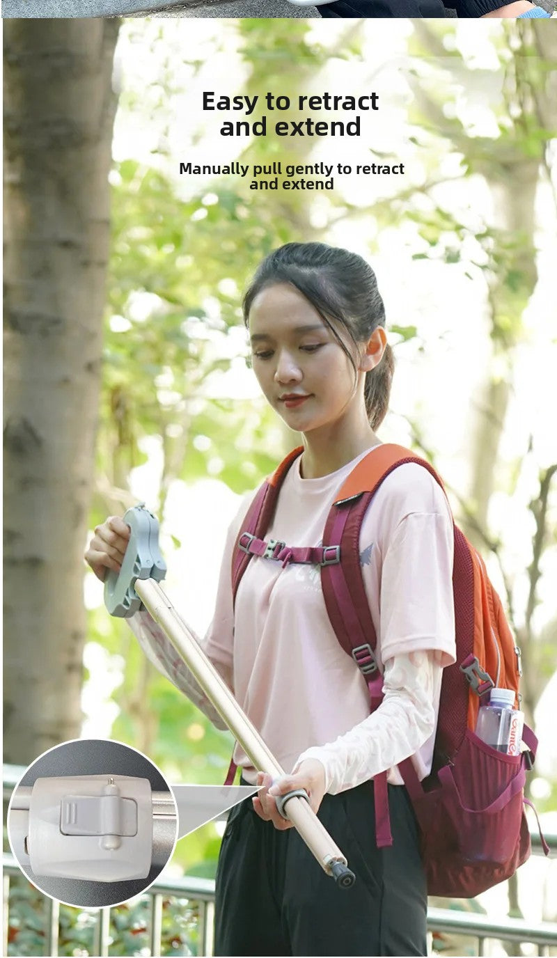 Aluminum Alloy Elderly Cane  Scratch-Resistant Multi-Function Hiking Stick  Foldable Walking Seat Adjustable Trekking Pole