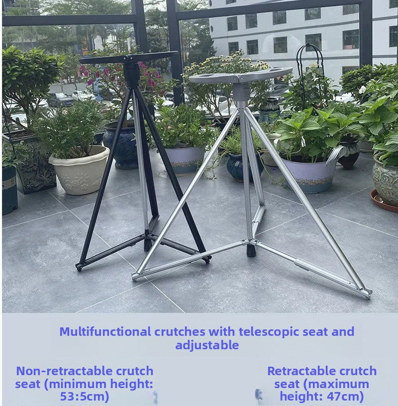 Aluminum Alloy Elderly Cane  Scratch-Resistant Multi-Function Hiking Stick  Foldable Walking Seat Adjustable Trekking Pole