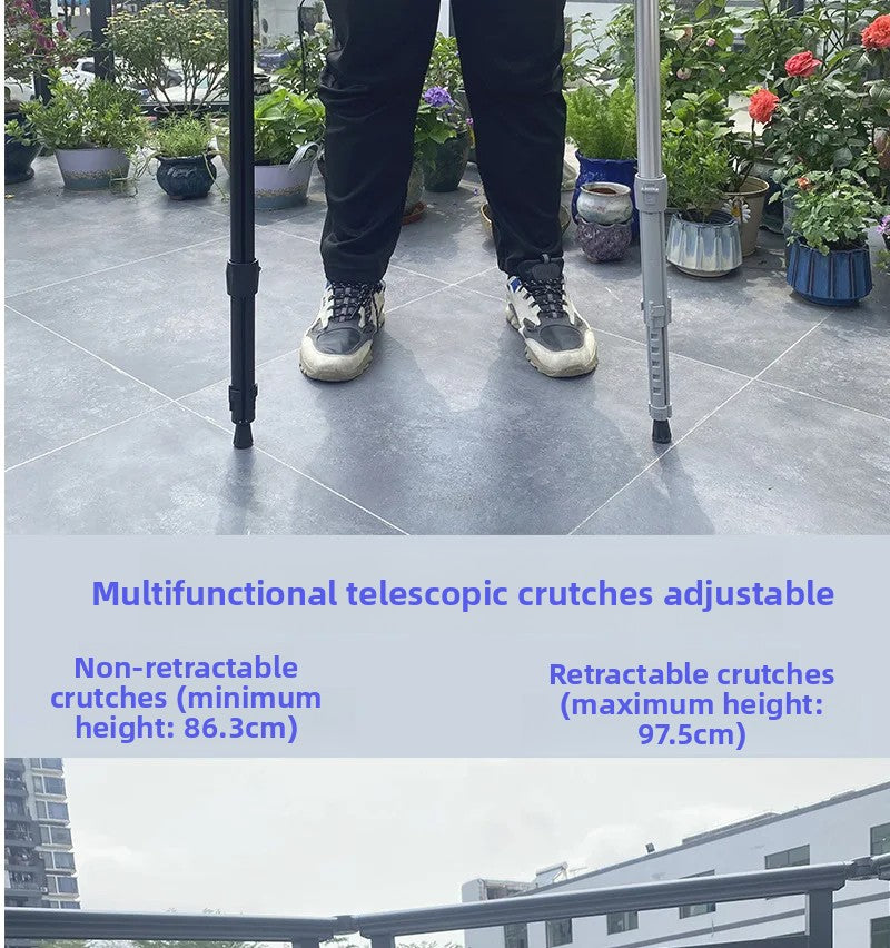 Aluminum Alloy Elderly Cane  Scratch-Resistant Multi-Function Hiking Stick  Foldable Walking Seat Adjustable Trekking Pole