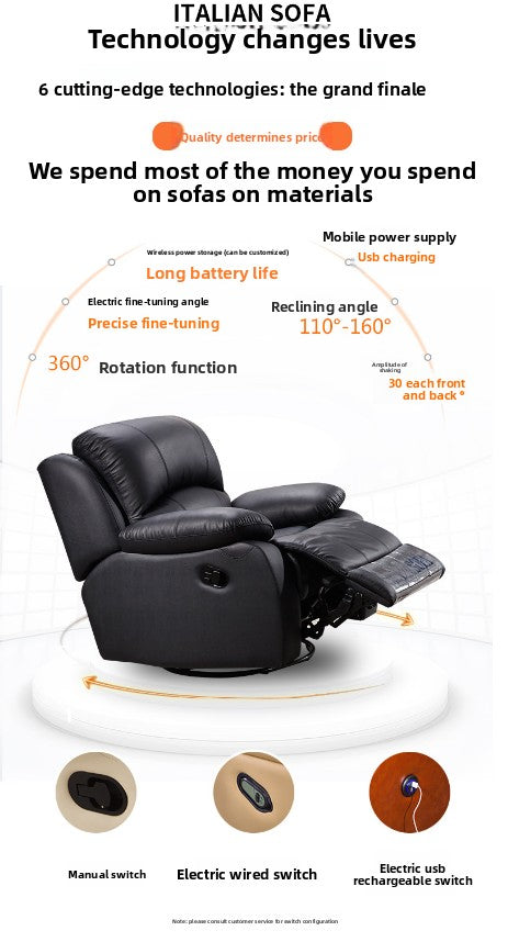 Genuine Leather Sofa Living Room Set Electric Sofa 3 2 1 Seat Genuine Electric Power Leather Recliner Sofa Set