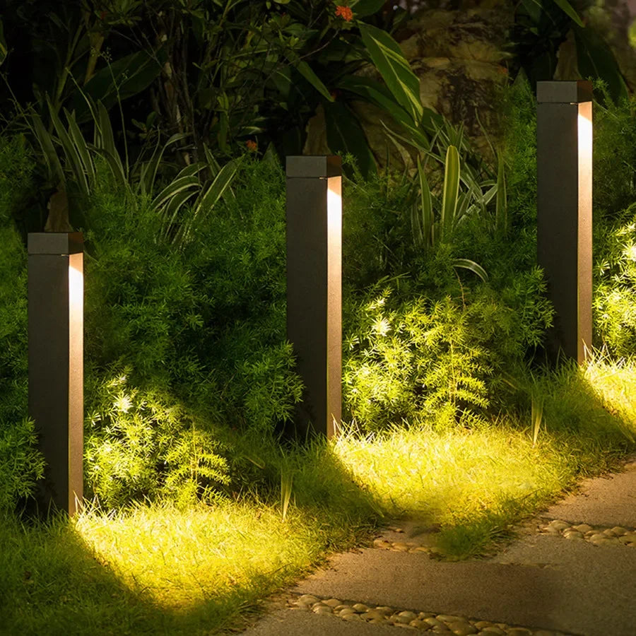 30/60/80CM Outdoor LED Landscape Bollard Light Waterproof Garden Pathway Light Villa Courtyard Floor Pillar Lawn Lamp