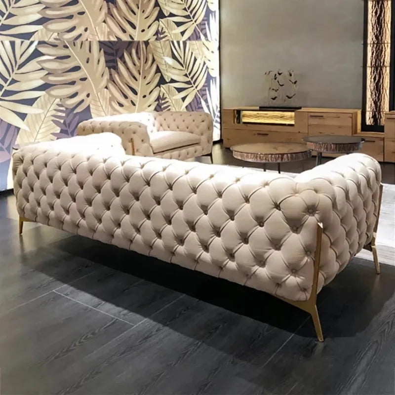 Light luxury soft bag buckle living room combination sofa simple high-end sofa