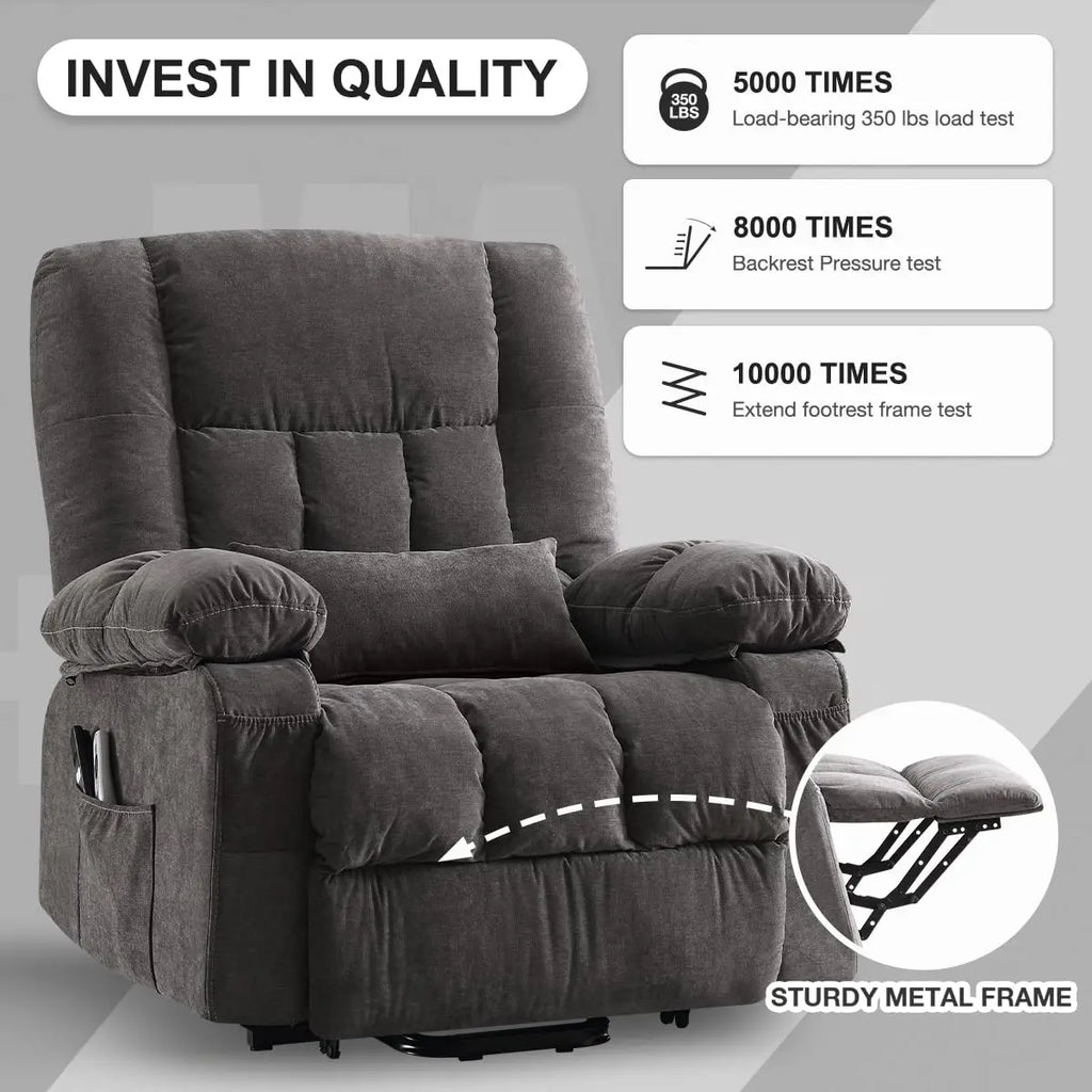 Power Lift Recliner Chair for Elderly with Vibration Massage and Heating Functions, Electric Recliner Single Sofa, Customized