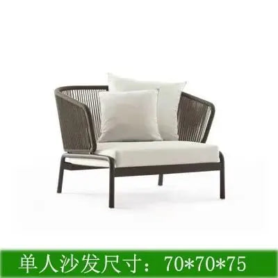 Outdoor courtyard Open-air waterproof and sunscreen Outdoor garden Balcony B & B leisure rattan chair combination furniture