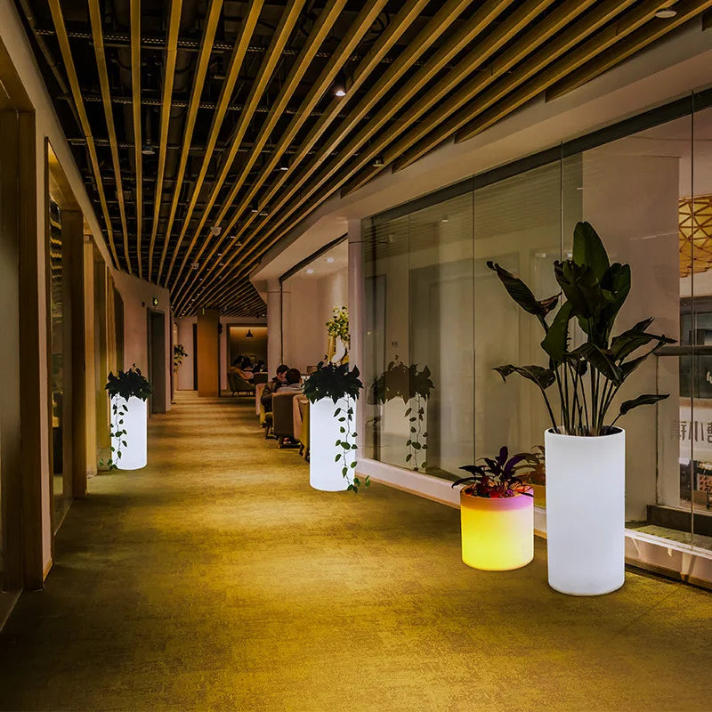 Flower potsHigh potsFloor-to-ceiling flower bed lightsShop windows, hotels, green plants, small potted plants, outdoor shops