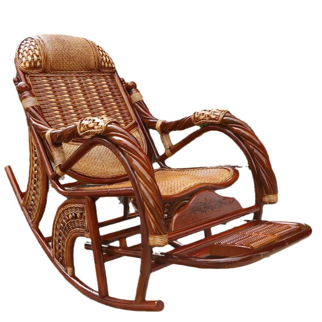 Natural rattan rattan household rocking chair recliner back recliner nap leisure household elderly free