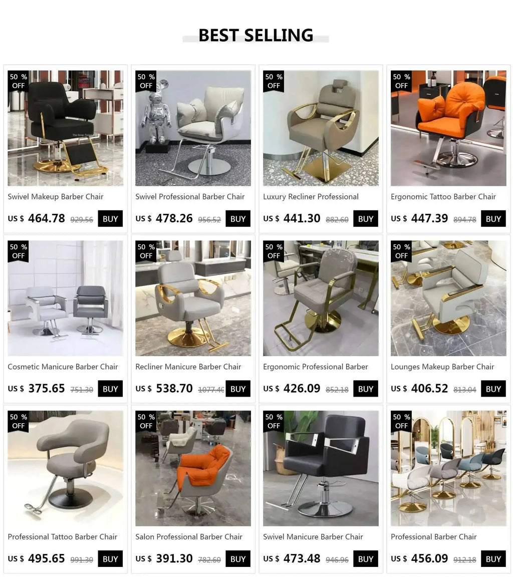 Hair Luxury Braiding Salon Chair for Makeup Ergonomic Waiting Barberia Cosmetic Saloon Wheel Beauty Barber Hairdresser Toilet