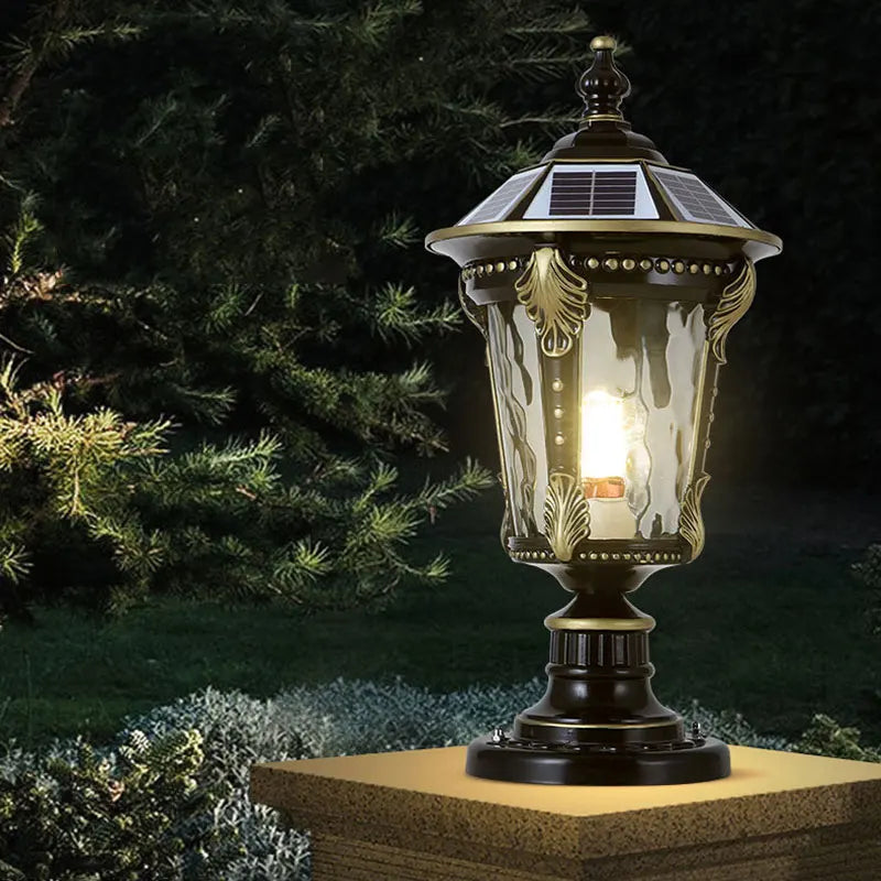 Solar Outdoor Door Post Lights LED Wall Lamps Energy Saving Fence Post Lighting for Courtyard Entrance Garden Lighting