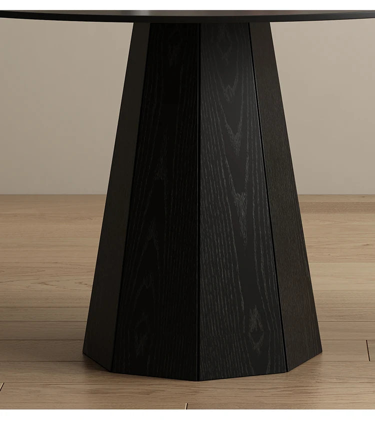 N44 Slate round table home small apartment modern simple dining room dining table solid wood designer high-end feeling