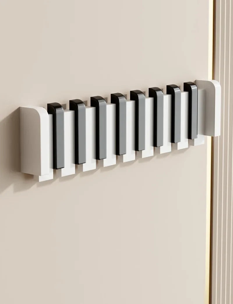 Wall Coat Rack Simple Piano Key Design Solid Wood Coat Stand Living Room Wall Hanging Clothes Hat Hook Storage Clothes Racks