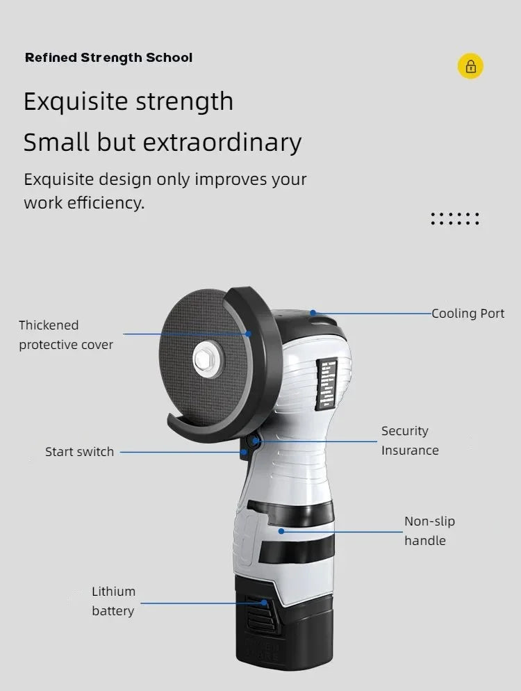 16.8V Cordless Electric Angle Grinder 9000r/min Lithium Battery Mini Polishing Grinding Machine Diamond Cutting Power Grinder