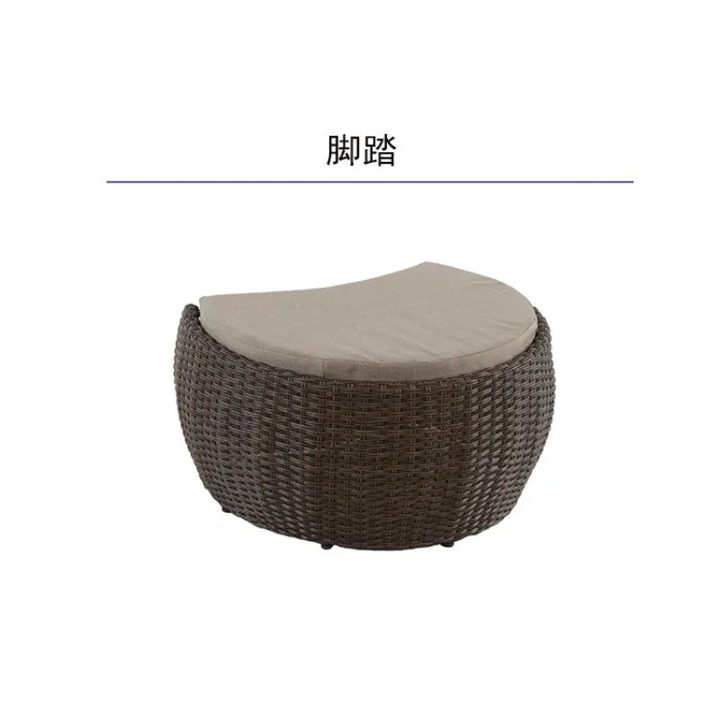Outdoor sofa combination, courtyard hotel terrace villa homestay leisure rattan chair, outdoor waterproof and sunscreen rattan