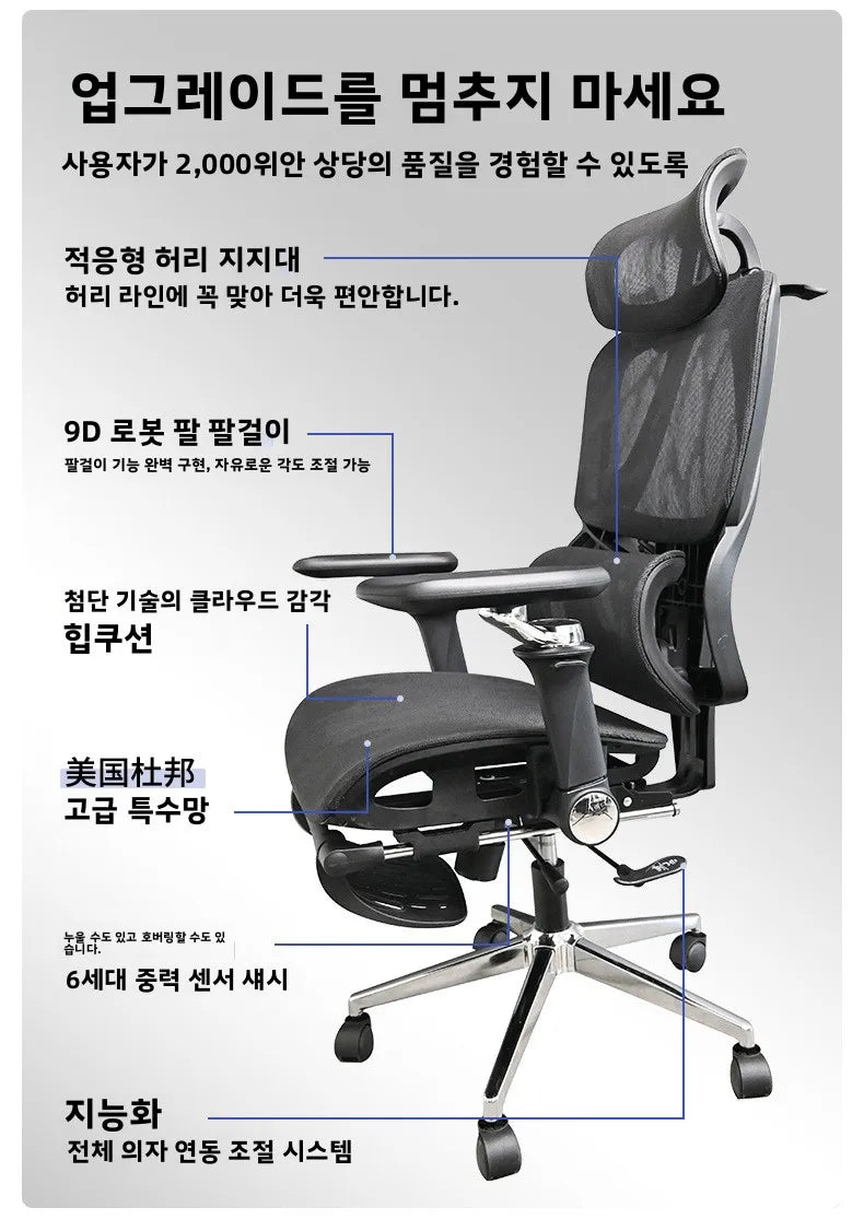 Ergonomic High Back Office Chair with Adjustable Headrest And Armrests Reclining Swivel Computer Desk Mesh Back Lumbar Support