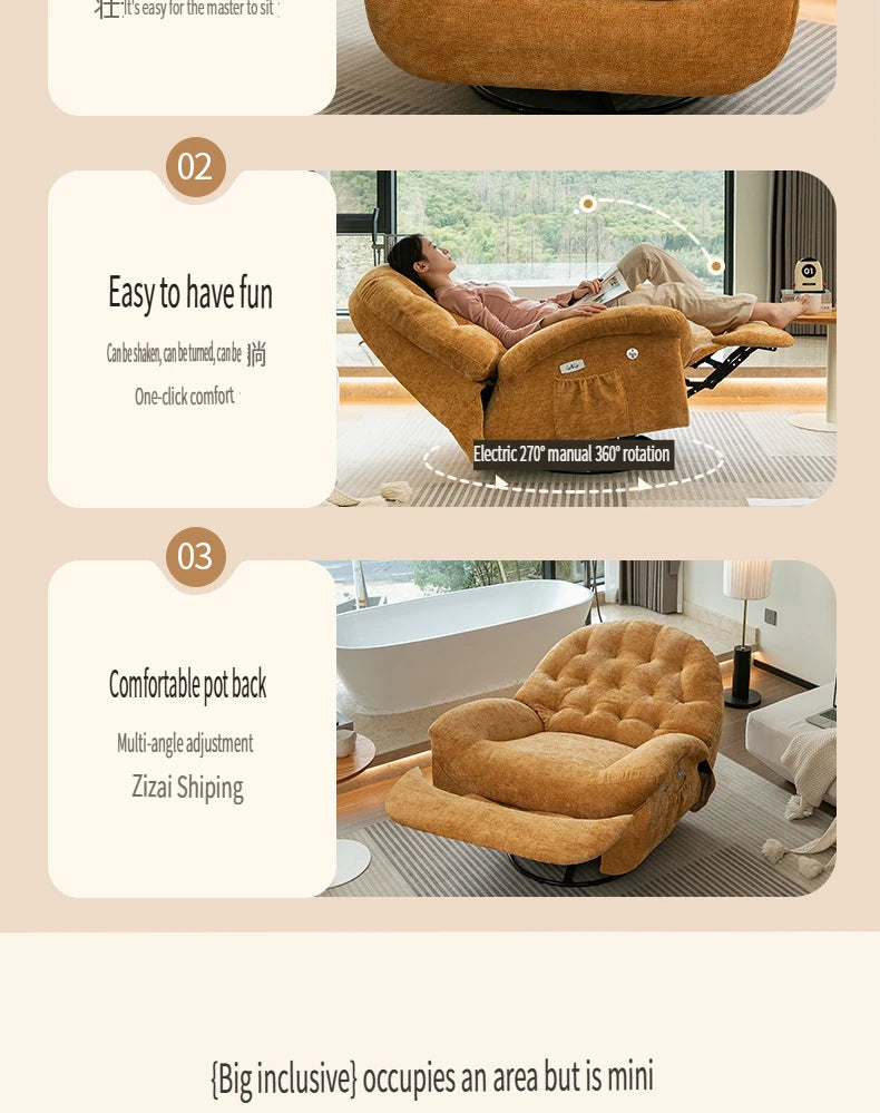 Modern lazy rocking chair recliner household furniture multi-functional living room adjustment electric single chair