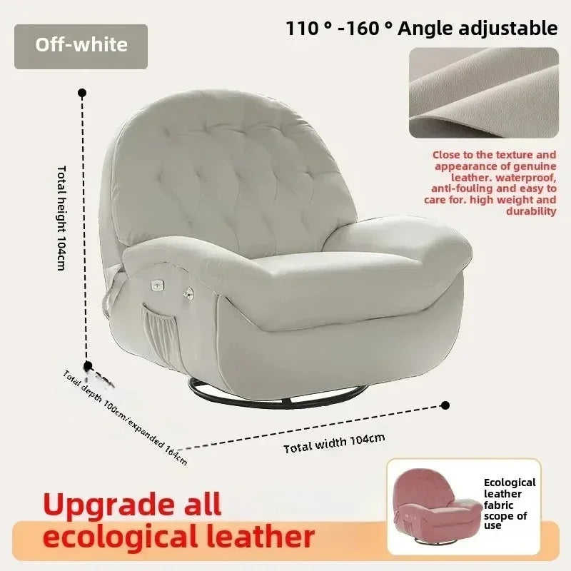 Modern Fabric Living Room Sofas Designer Living Room Furniture Leisure Lazy Sofa Bed Rocking Chair Nordic Home Rotating Recliner