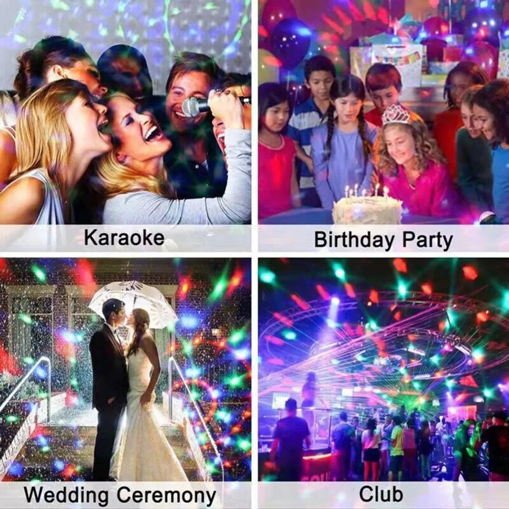 2 Pack Modern AC 85-265V LED Disco Light E27 6W Disco Ball Light Rotating Golden Magic Ball Light Party
