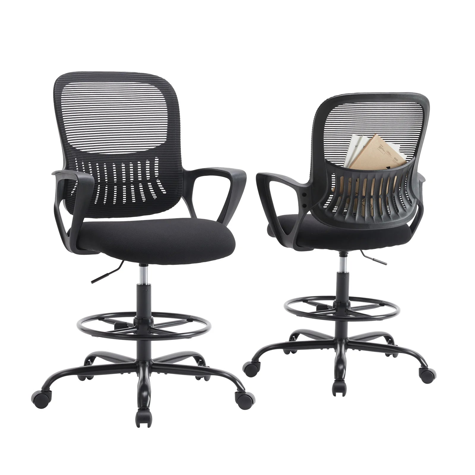 JHK Ergonomic Mid-Back Mesh Backrest Office Desk Chair Computer Lumbar Support Rolling Swivel Gaming Chairs With Wheels For Home