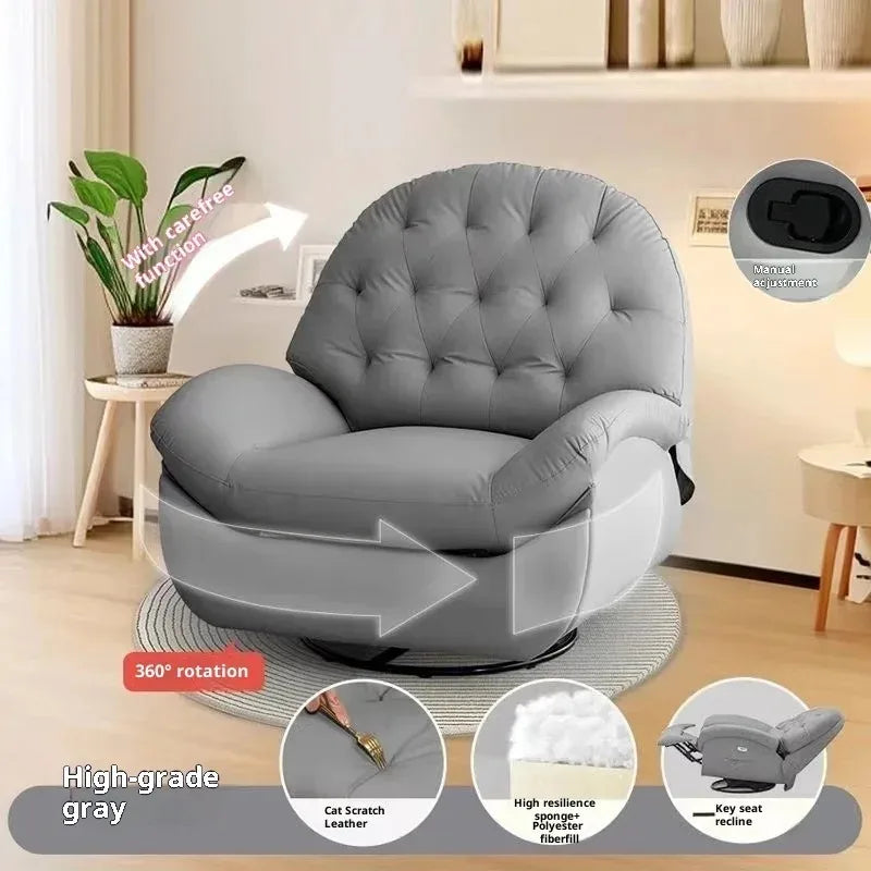 Hestora Electric Recliner Lounge Chair Multi Functional Lazy Rocking Sofa Seat Space Saving Single Chair for Living Room Balcony