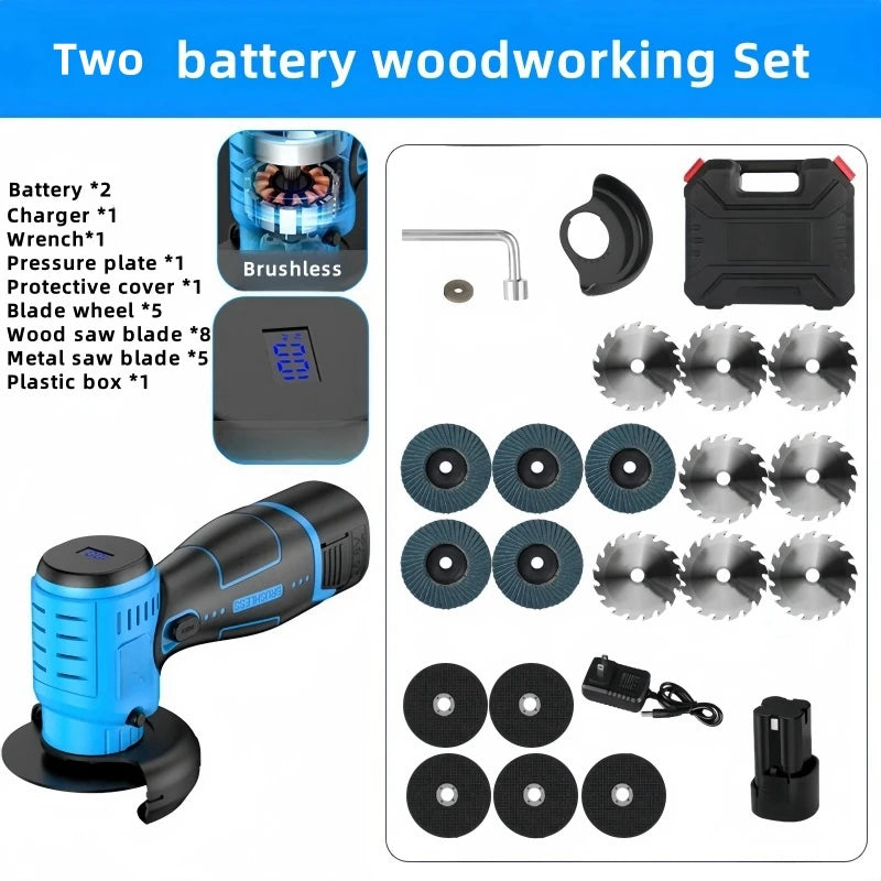 16.8V Brushless Angle Grinder 20000RPM Electric Polishing Grinding Machine Mini Cordless Cutting Lithium Battery Power Tool