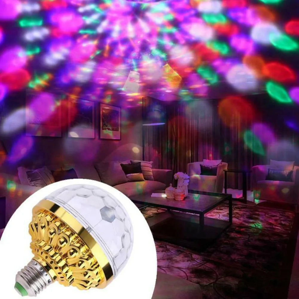 2 Pack Modern AC 85-265V LED Disco Light E27 6W Disco Ball Light Rotating Golden Magic Ball Light Party