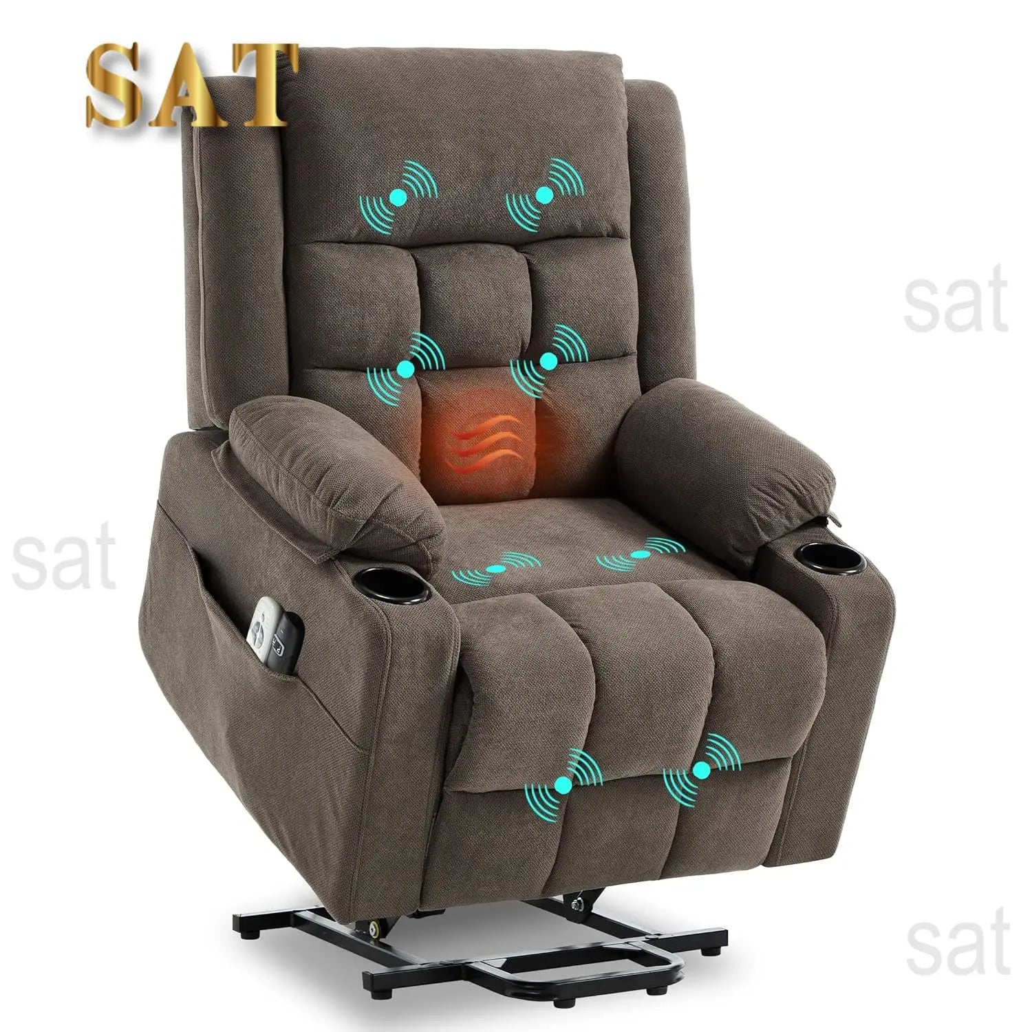 #Electric Power Lift Recliner with Massage & Heat USB Type-C Cup Holders Infinite Position for Elderly, Customized