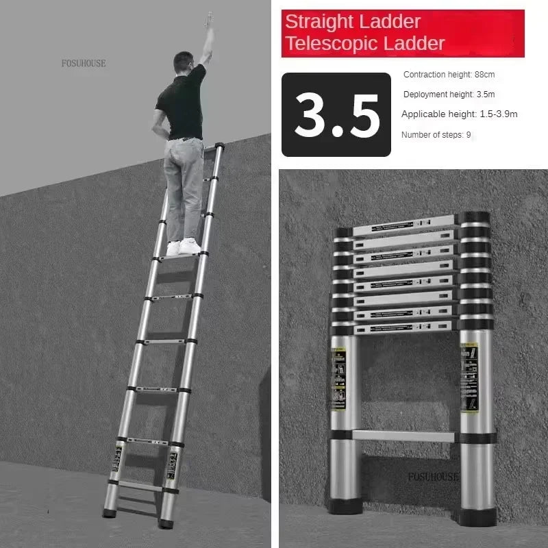 Folding Ladder for Construction Site Metal Telescopic Modern Thickened Ladders Creative Multifunctional Step Ladders for Home G