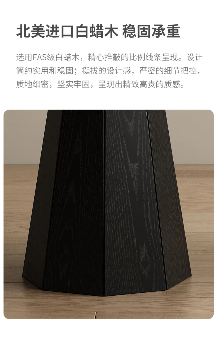 N44 Slate round table home small apartment modern simple dining room dining table solid wood designer high-end feeling