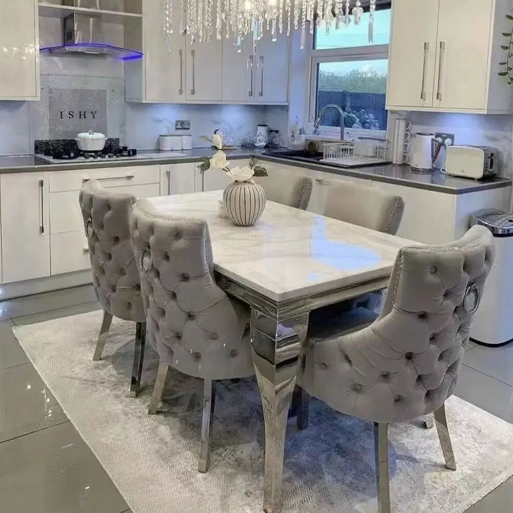 Online Furniture Shop Simple Elegant Kitchen Furniture Durable Luxury Dining Room Set Exquisite Dining Table Set With 4 Chairs