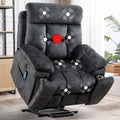 Large Power Lift Recliner Chair with Massage and Heat for Elderly Big and Tall People, Overstuffed Wide Recliners with 2 Cup