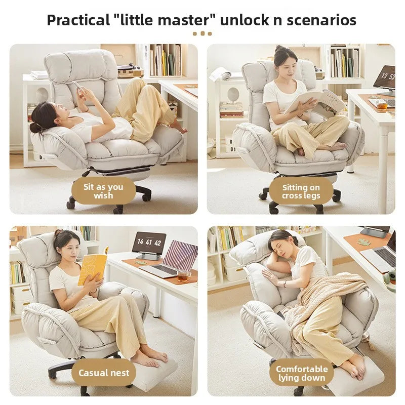 Computer Chair, Sedentary Office Chair, Reclining Boss Chair, Bedroom Desk Chairs, Lazy Person Swivel Chairs, Home Sofa Chairs