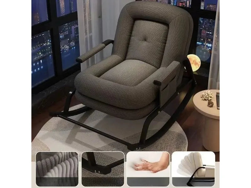 Lazy Rocking Chair Household Living Room Adult Balcony Leisure Bedroom Recliner Single Lazy Sofa Human Rocking Chair Muebles