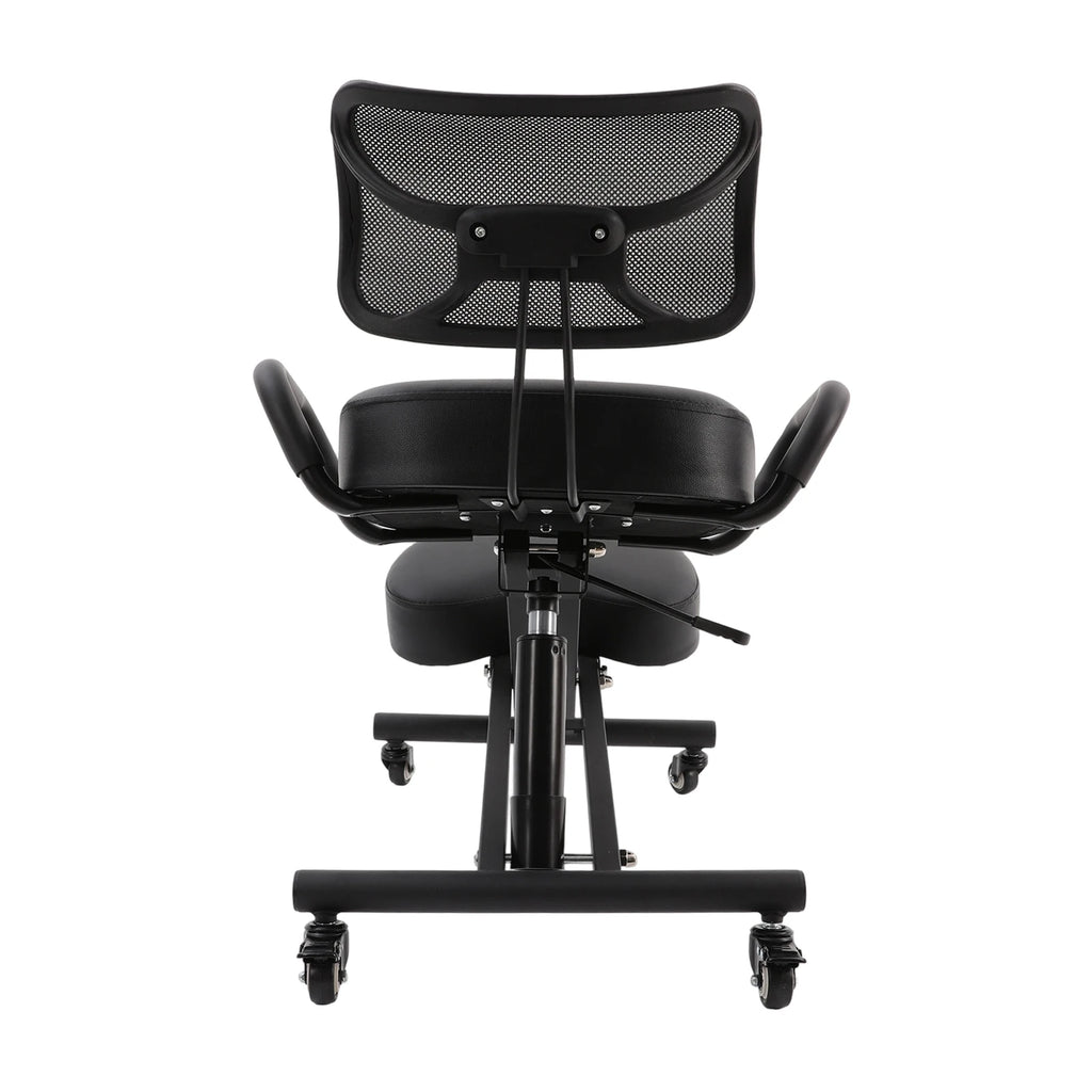 Ergonomic Kneeling Chair with Back Support, Height Adjustable Kneeling Posture Chair, Rolling Kneeling Office Chair for Home Office Study Meditation