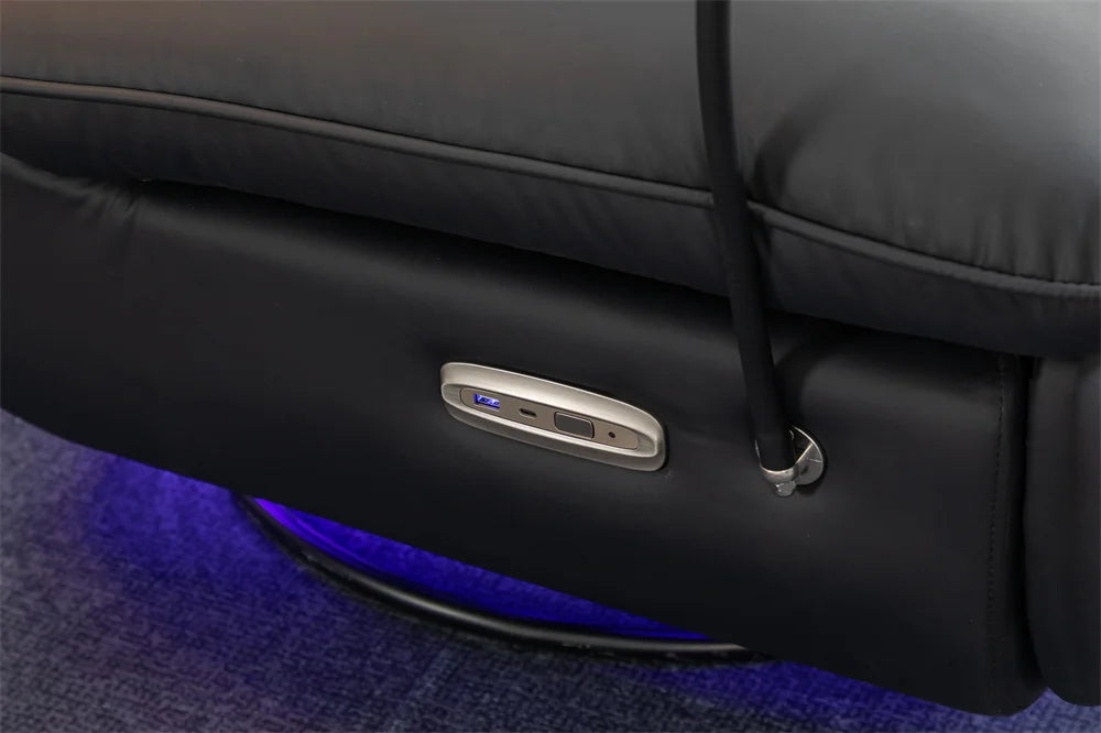 Smart Power Recliner Rocking Chair With LED Strap Swivel Glider Gaming Recliner Gaming Couch Sofa Chair Supplier For Office