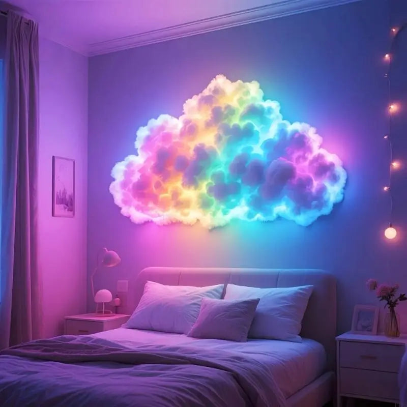 3D LED Thunder Cloud Lamp USB Power Music Rhythm Night Light for Bedroom Desktop Gaming Room Decoration Mood Lighting Gift F19E